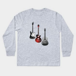 Rock And Roll Guitar Kids Long Sleeve T-Shirt